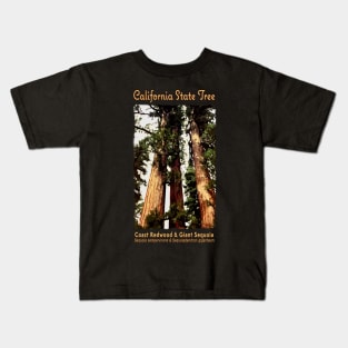 State Tree of California - Redwood, Sequoia Big Trees Kids T-Shirt